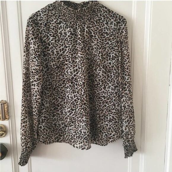 Leopard Animal Print Blouse Size Large - Picture 1 of 8